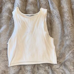 White Ribbed Tank Top